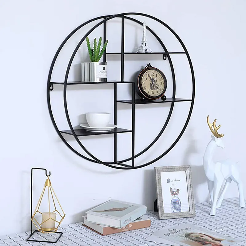 Luxury Style Wall Hanging Shelf Retro Bookshelf Partition Wall