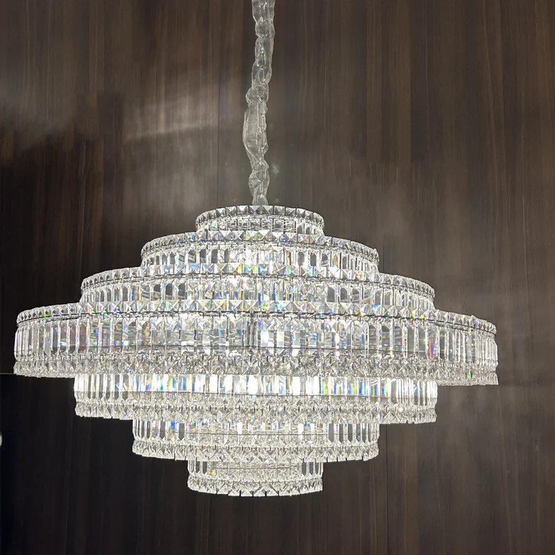 Многоуровневый круглый большой яркий светильник современная большая Хрустальная люстра K9 для гостиной/дуплекса/лестницы/подъезда