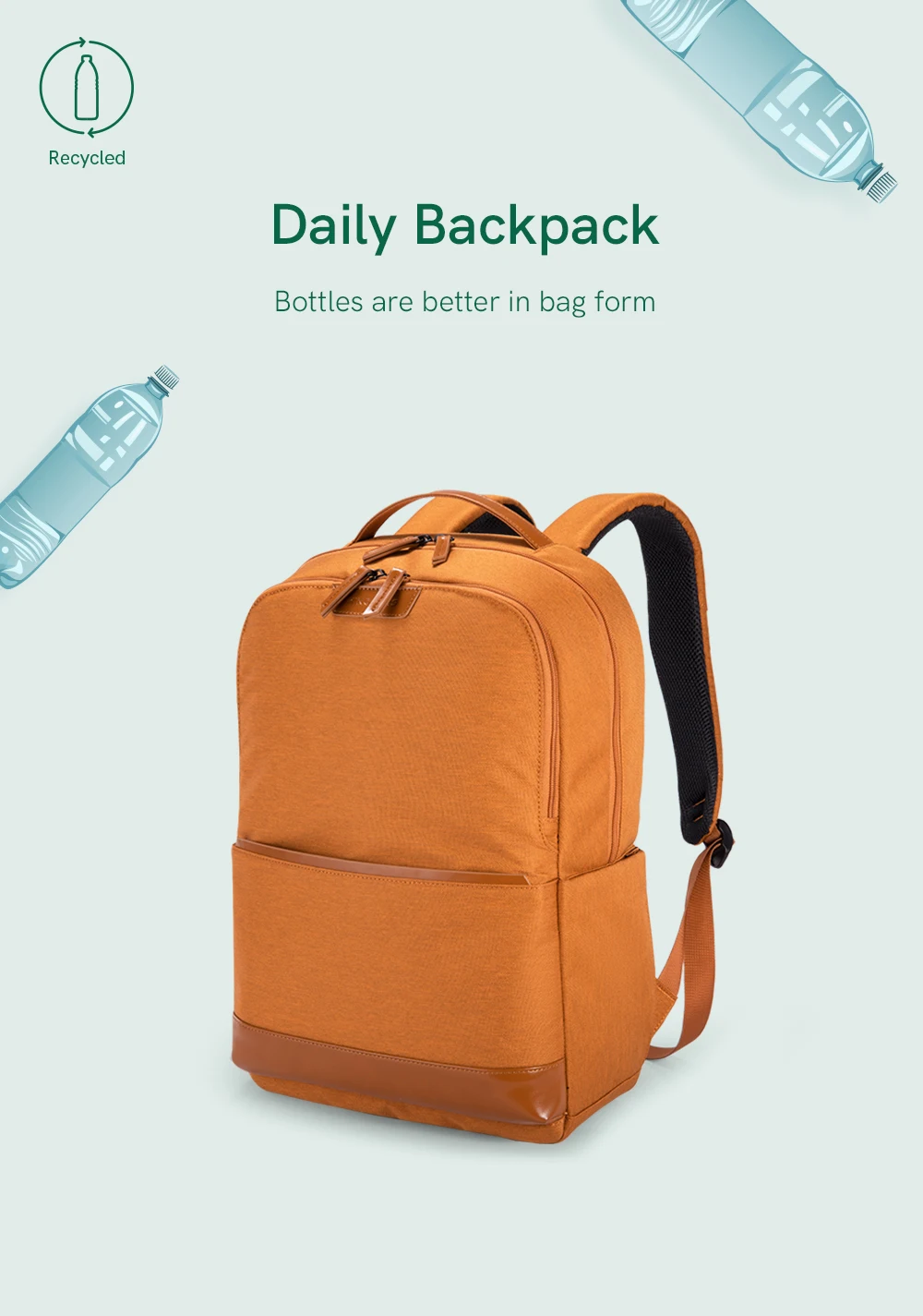 Ergonomics Nylon Laptop Backpack With Zipper Travel Backpack Waterproof