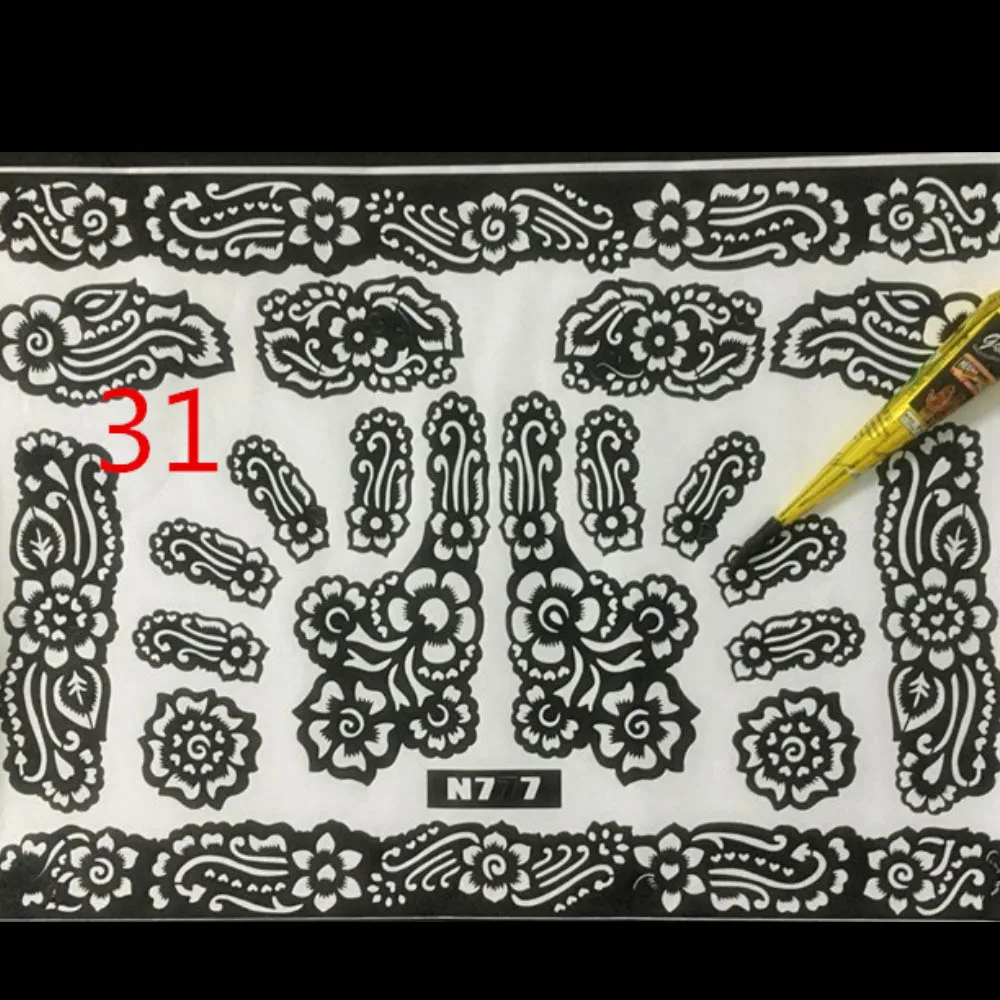 
 Пользовательские дешевые наклейки-трафареты для татуировок с хной для рук  