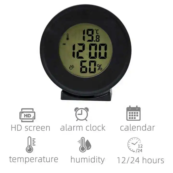Smart LCD Digital Thermometer Hygrometer Multi Functional Wall Effective Electronic Thermometer Meter Detector Battery Supply