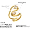 Anillo abierto de oro con circonita A281