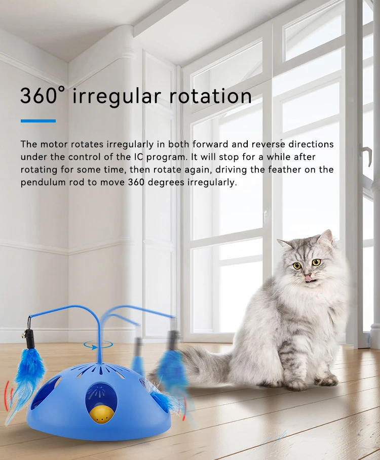 New New Bread Toy cat Toy cat Toy Multi-functional Electric Cake-shaped Automatic cat Toy Feather factory