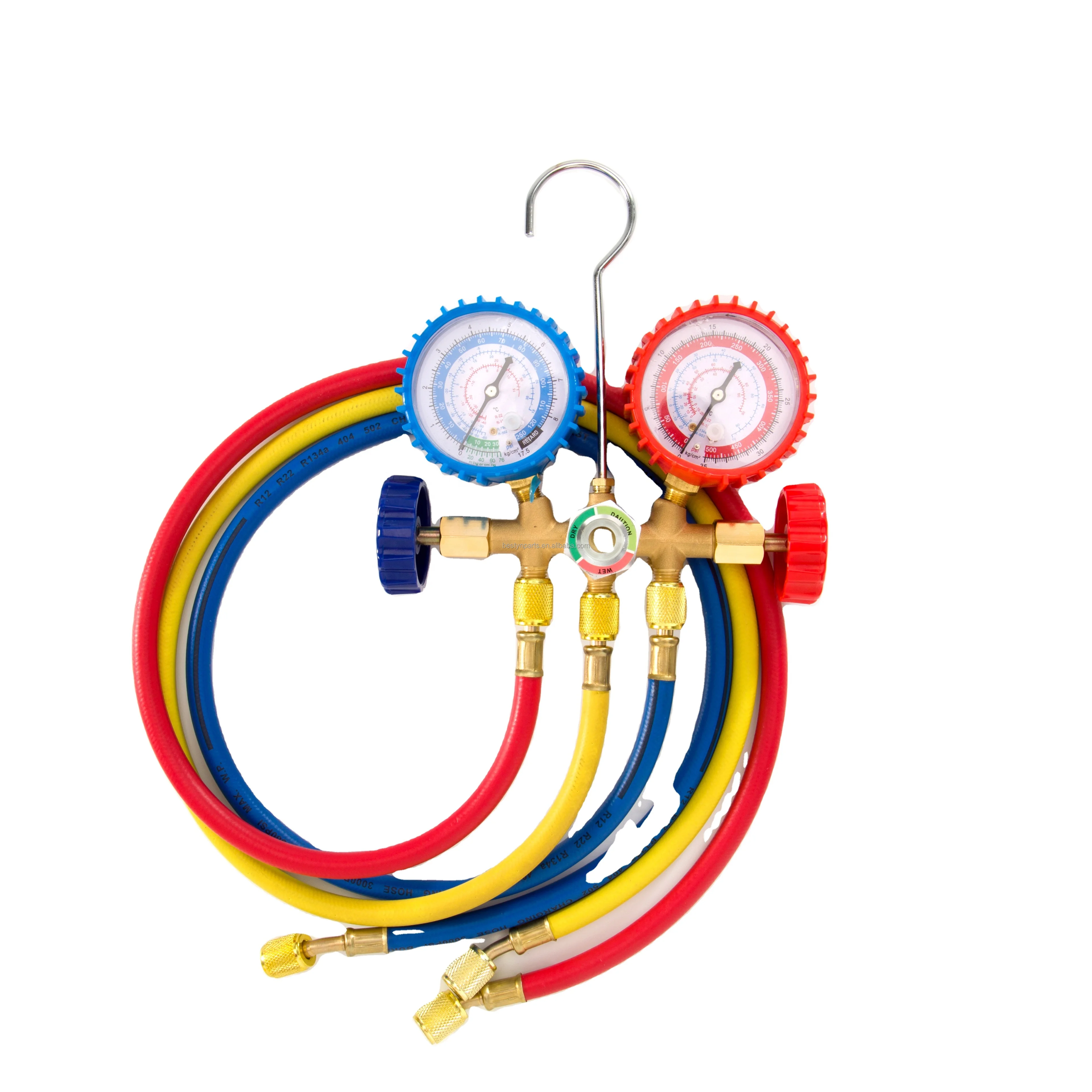 R134a  r410a r22  r12 r502 ac manifold pressure gauge with sightglass