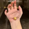 Gold-plated Winnie the Pooh Pink Crystal Bracelet