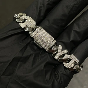 Custom 10K/14K/18K Gold Cuban Chain 18inch Miami Clasp, Solid CVD Lab Diamond Necklace for Men, Luxury Craft