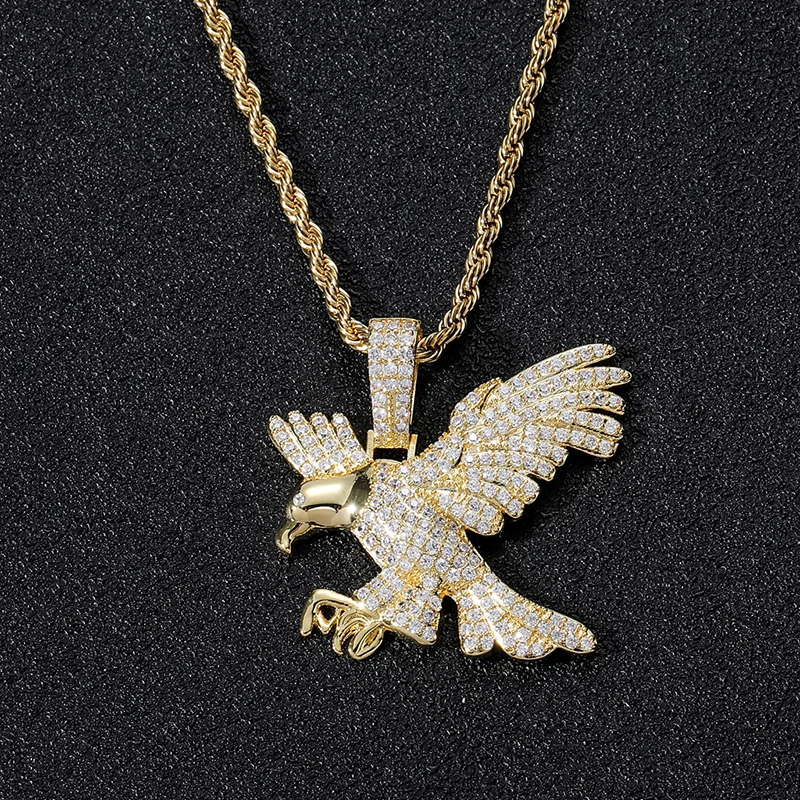 Eagle Necklace Diamond Hawk Necklace Iced 2024 out CEO Hawk Necklace Falcon Necklace Bird Animal Necklace Men Gold Animal Necklace Christmas Gift