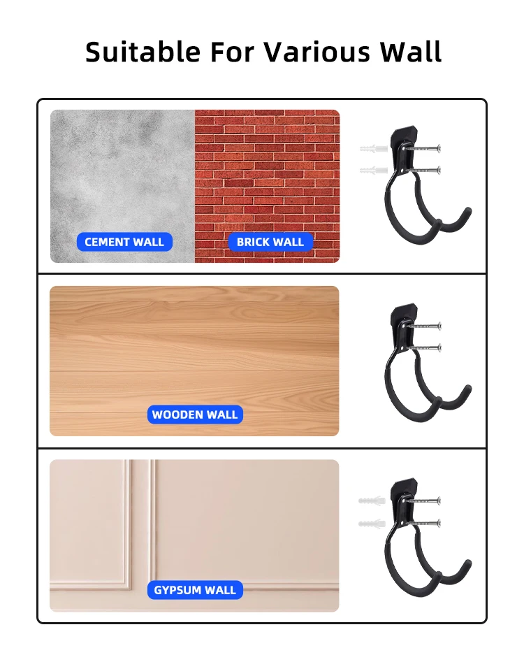 Hot Sale Heavy Duty Garage Organizer Hooks Utility Wall Storage Rack Hooks With Anti-Slip Coating for Hanging Tool supplier