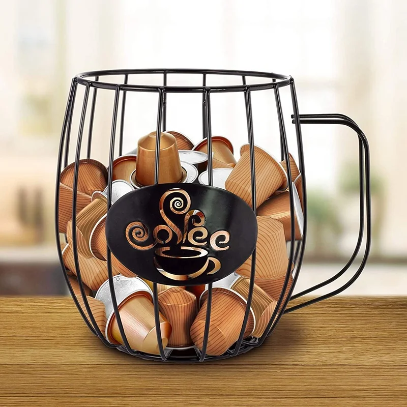 Large Capacity K-Cup Holder Organizer - Holds Up To 36 Pods, Mug-Shaped Steel Basket For Keurig