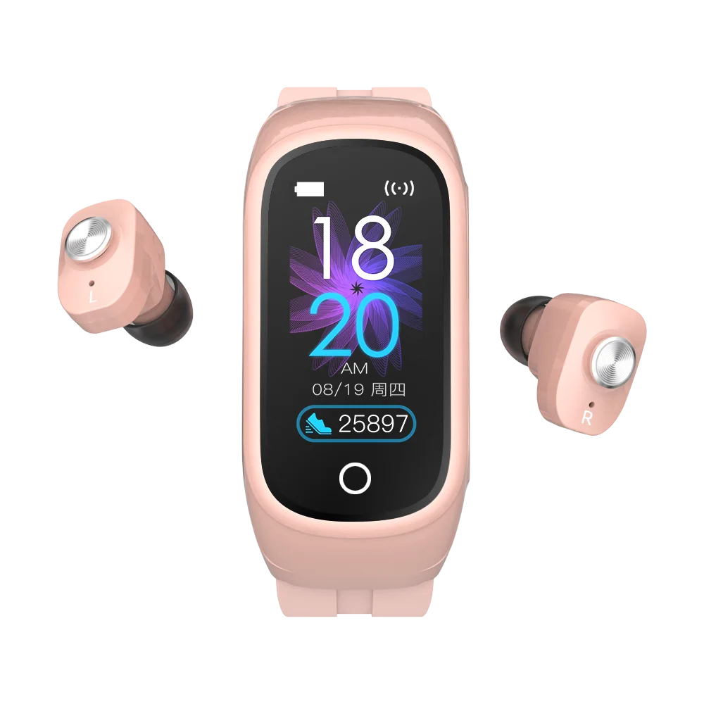 N8 Newest Arrival 2 in 1 Wireless Reloj Smart Watch with Earbuds Headset Smart Bracelet Tws Earphones Smartwatch Earbuds