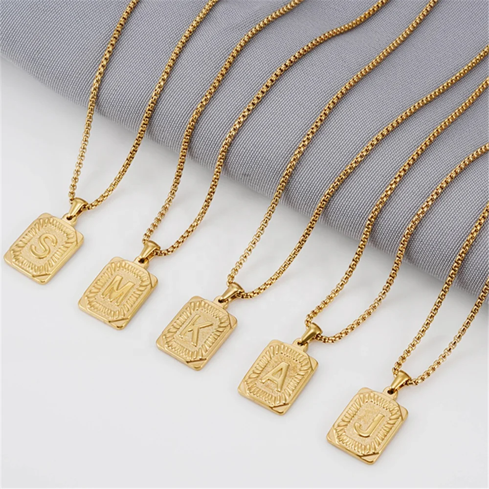 NUZON Gold Initial Letter Pendant Necklace 14K Gold Plated Cuban Link Chain  Toggle Clasp Hexagon Monogram Engraved A-Z Alphabet Necklaces Personalized