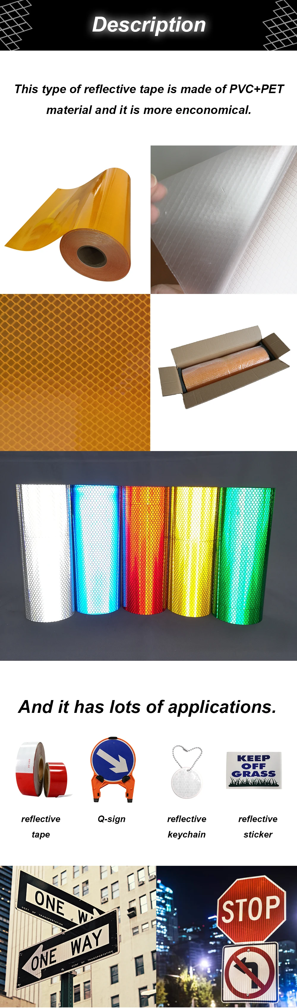 A4 Sample High Visibility Vinyl Pet Hip Plastic Retro Reflective Film Material Reflective