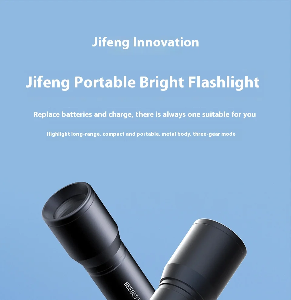 jifeng f1 portable high lumen flashlight replaceable battery model-1