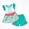 Sea Beach Letter Floral Shorts Set