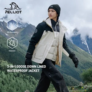 2026 Women's Detachable Three-in-One Winter Hiking Clothing Goose Down Padded  Outdoor Windproof Breathable Waterproof Jacket