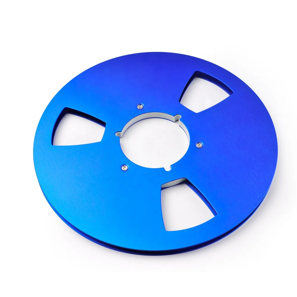 Open Reel Sound Take Up Reel, Hoge Sterkte 1/4 10,5 Inch Tape Reel Aluminiumlegering Universele 4 Gaten Reel to Reel voor Tape Player (rood