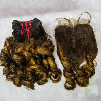 Vast Factory Price Raw Virgin Remy Human 12 14 16 18 20 24 inch 100% human hair bundle and closure curl hair weave