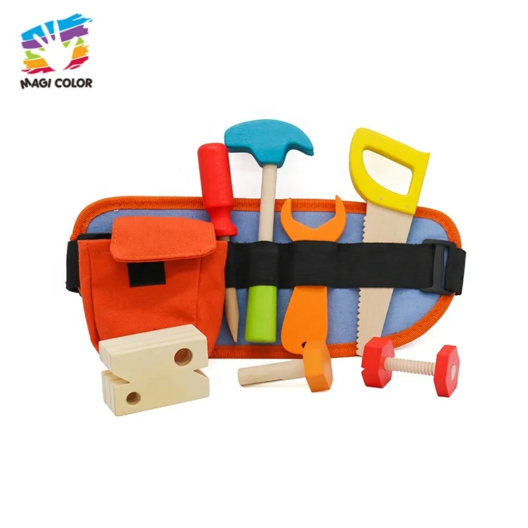 Оптовая продажа миниатюрная образовательная деревянная сумка для игрушек и инструментов детей W03D133