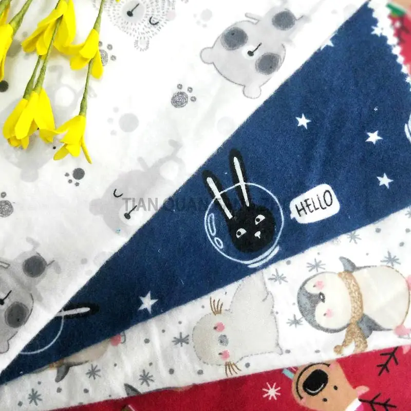 Хлопчатобумажная фланелевая ткань с принтом в стиле проверки 100% хлопчатобумажная для