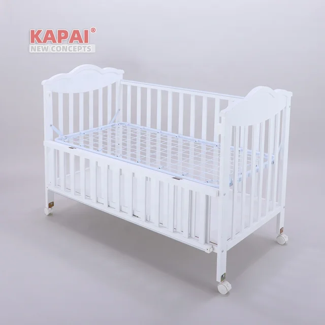 Wooden Kids Bedroom Furniture Sets  Toddler Cot Crib Bed Frame With Minimalist Bedside