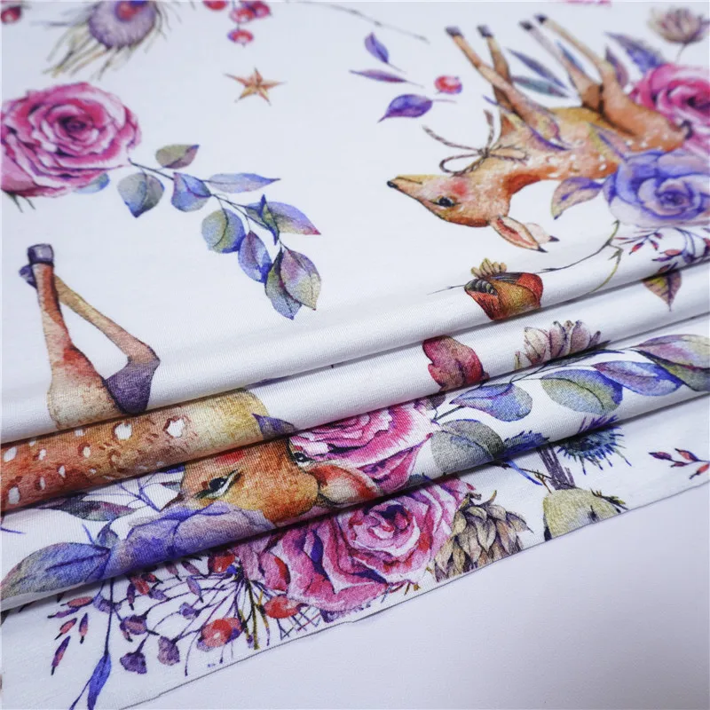 Мягкая на ощупь пользовательская цифровая печать 95 бамбук 5 спандекс бамбуковое волокно