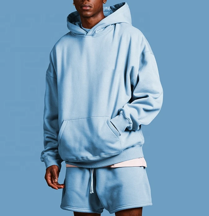 Custom Logo Mens Hoodie and Shorts Set Quick Dry Anti-static