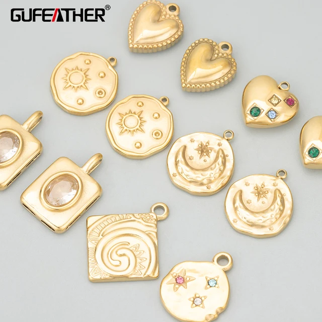 MF07  jewelry accessories,316L stainless steel,nickel free,charms,diy pendants,necklace making findings,4pcs/lot