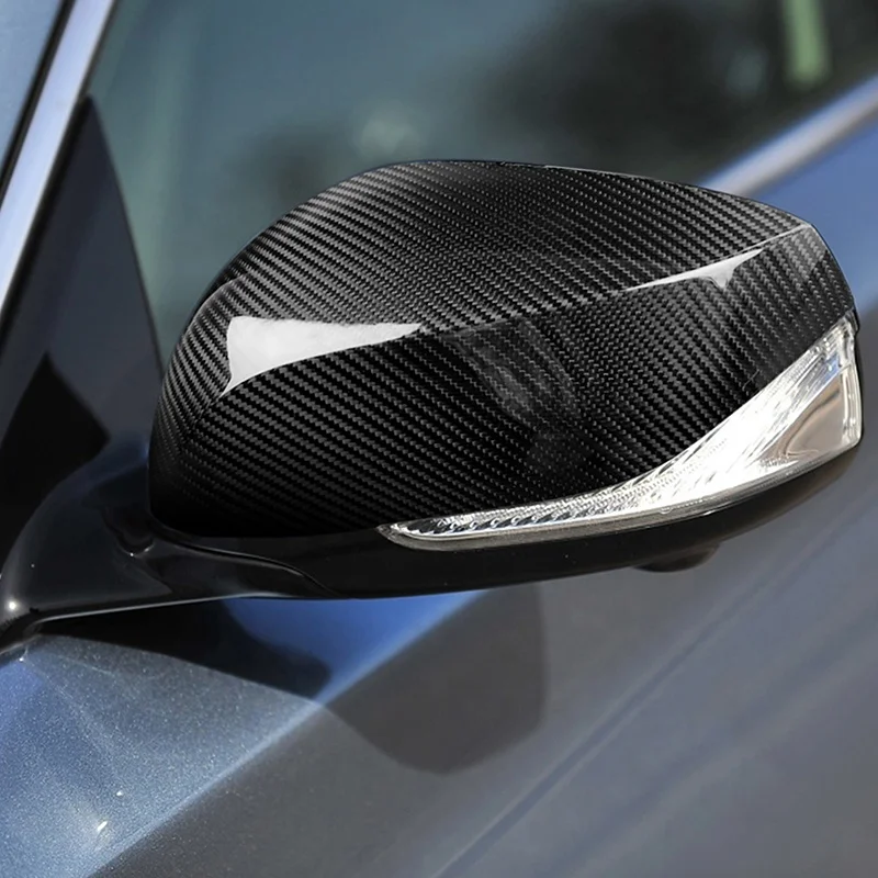 Rear Carbon Fiber M3 Style Side Mirror Covers Cap For Infiniti Q50 Q60 2014-21
