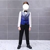 Dark Blue Vest + pants + bow tie