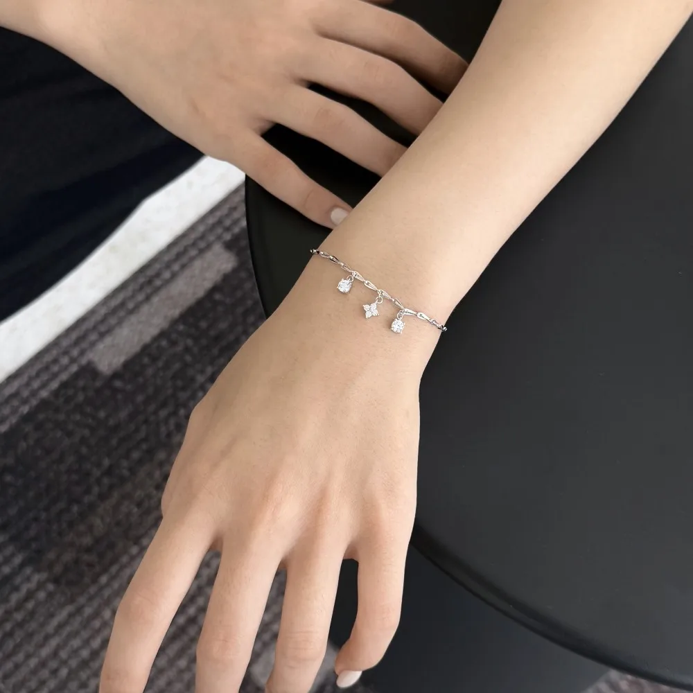 KAKODIY Women's Girls Charm Jewelry 925 Sterling Silver Chain 5A Zirconia Pendant Bracelet with Extendable Chain detail 5