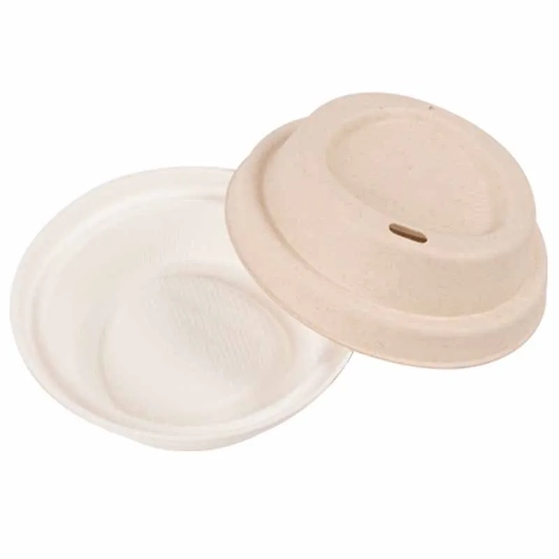Eco Pulp Lids Compostable Lid Biodegradable Bagasse Coffee Paper Cup