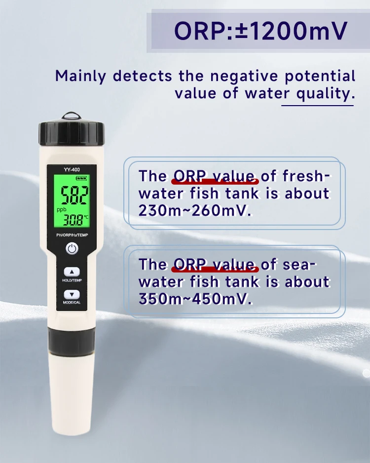 4-in-1 Digital Ph/h2/orp/temperature Water Quality Tester Ph Meter Yy ...
