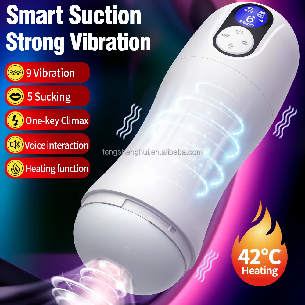 Man Nuo Men's Masturbator with USB Vibrator LED Realistic Vagina Intense Stimulation Sucking Cup Heating Function TPE Material