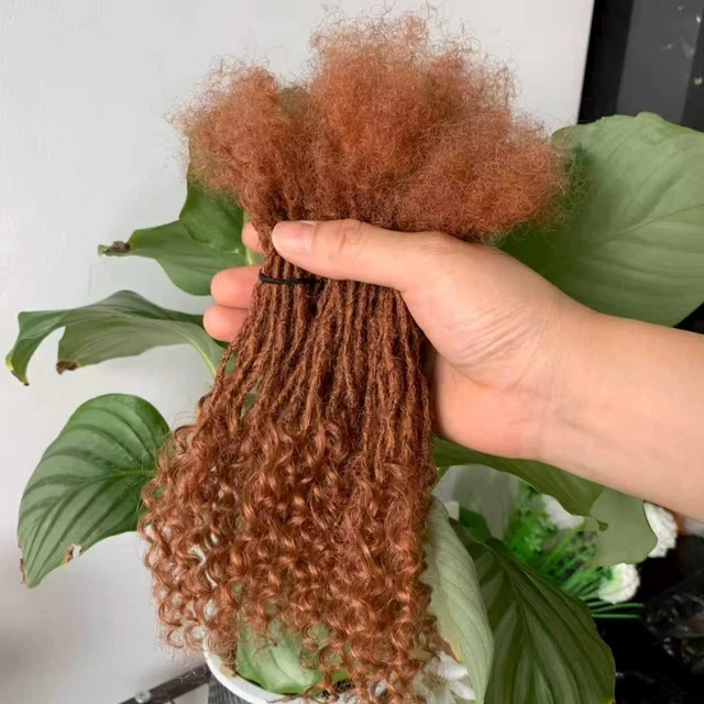 KAMA Sisterlocks with Curly Tips 100% Human Hair Permanent Interlocked Micro Dreadlock Extensions