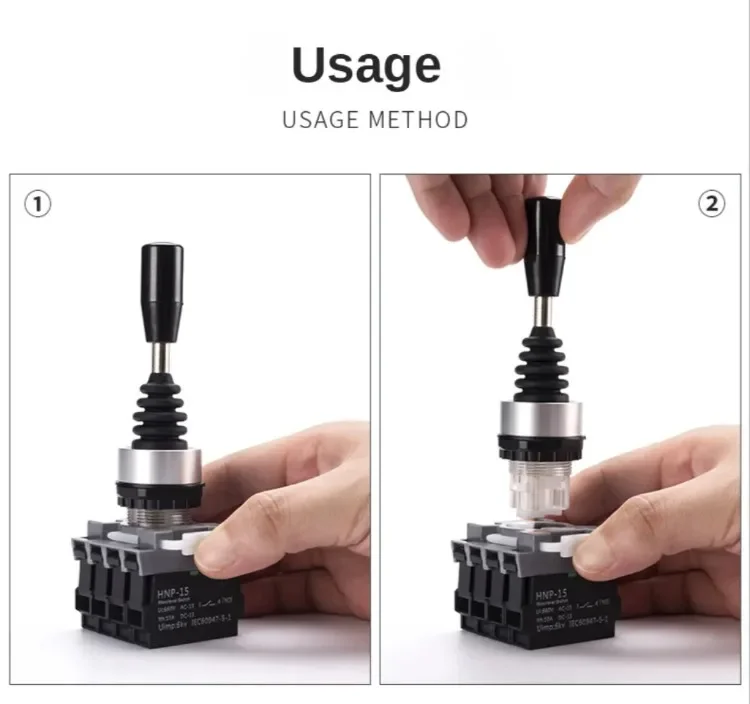 22/30mm 4direction Spring Return Toggle Switch Master Joystick Rocker Switch for Mechanical Equipment Momentary Latching Type