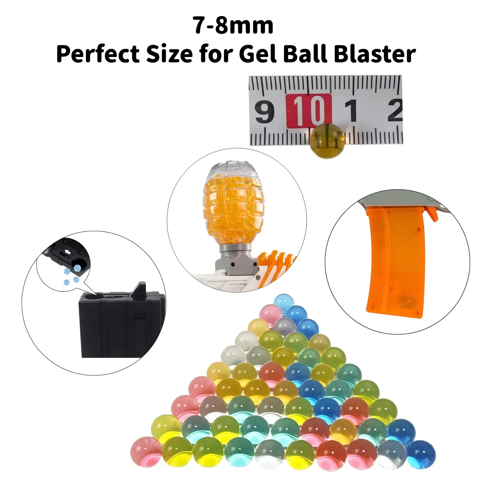 Beads Guns Water Ice Pack Orase Gun Blaster Bullets Ball 7.5mm Glow In