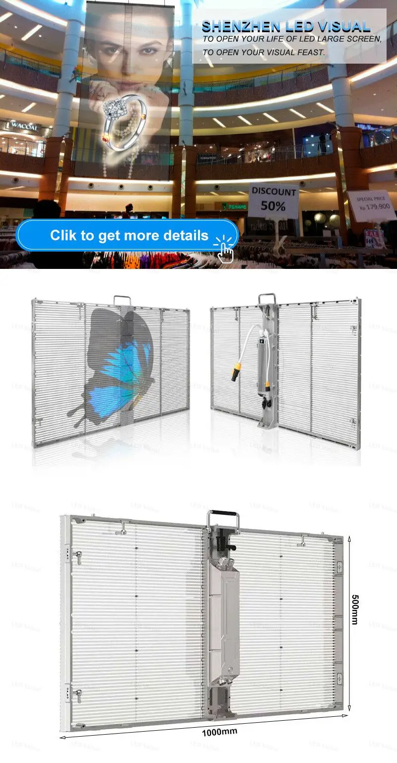 Exterior Translucent Screen Outdoor Glass Window Transparent LED Screen - P3.91-p7.81mm