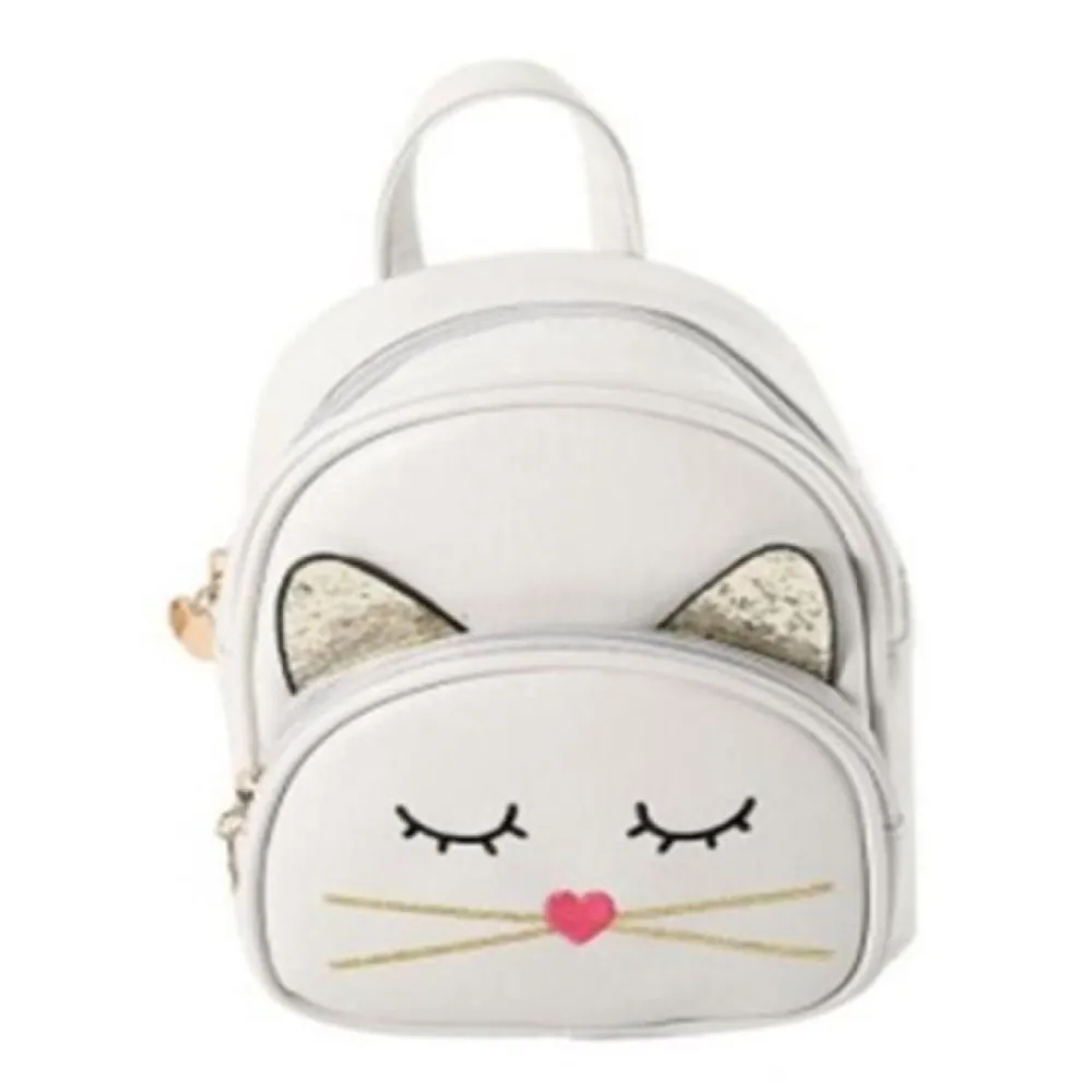 Wholesale Cartoon Cat Pu Girls Mini Backpack  With Embroidery Kid Fashion Little Bag