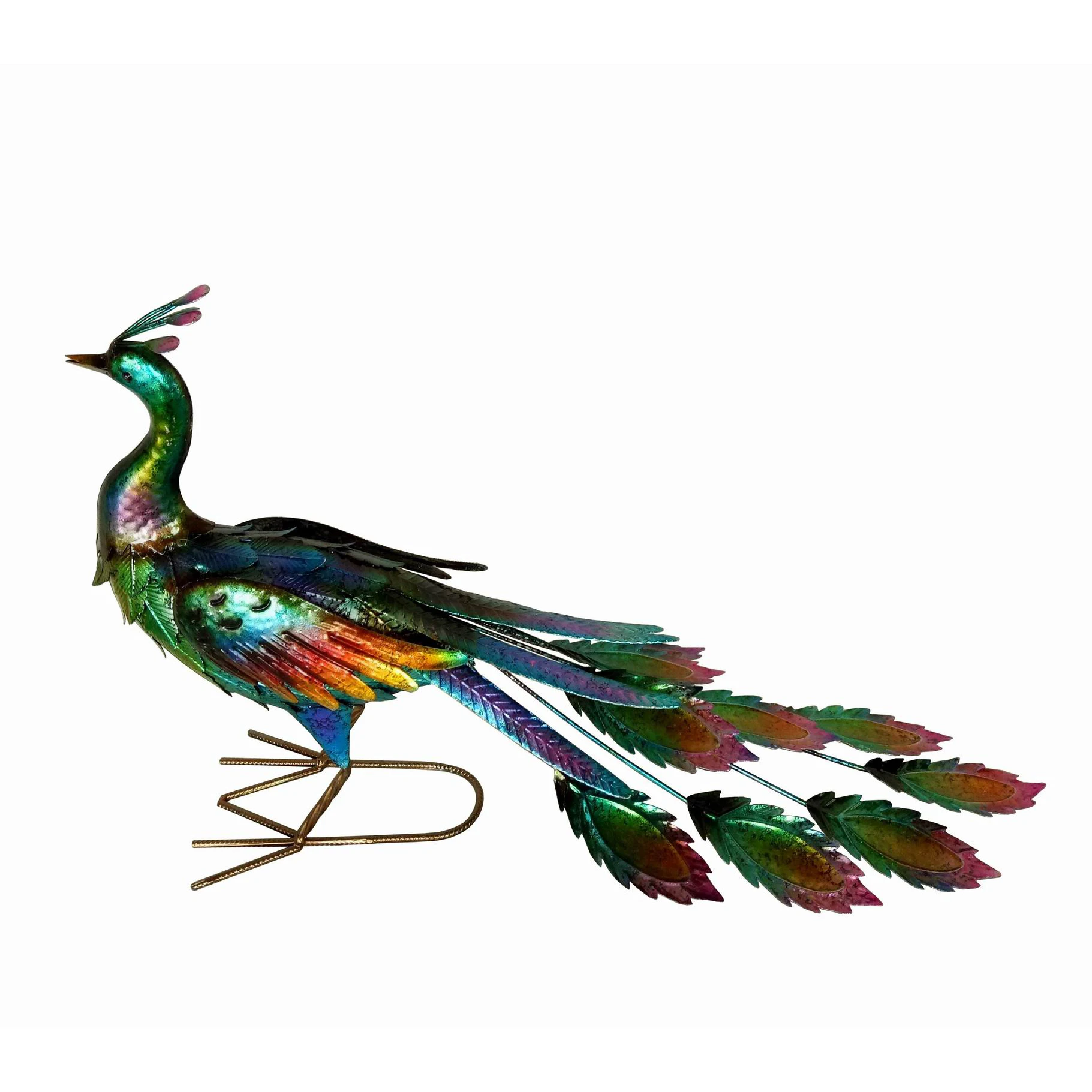 Metal Peacock figurine Multi-color