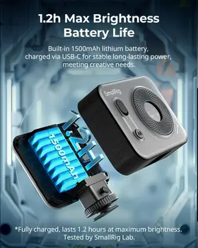 SMALLRIG Vibe P96 Pro Led Video Light, Portable Camera Light for Photography, Cold Shoe Light, CRI95+, 2500-6500K, 5 Effects product image
