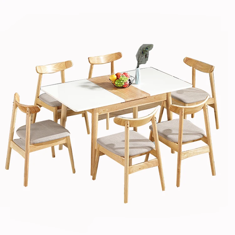 Extendable Dining Table Modern Tables and Chairs Set for Cafes and Restaurants