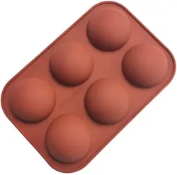 2er-Set Halbkugel Silikonformen – 6 Löcher, 29,5x17 Cm, Für Schokoladenbomben, Kuchen, Seife, Hitzebeständig