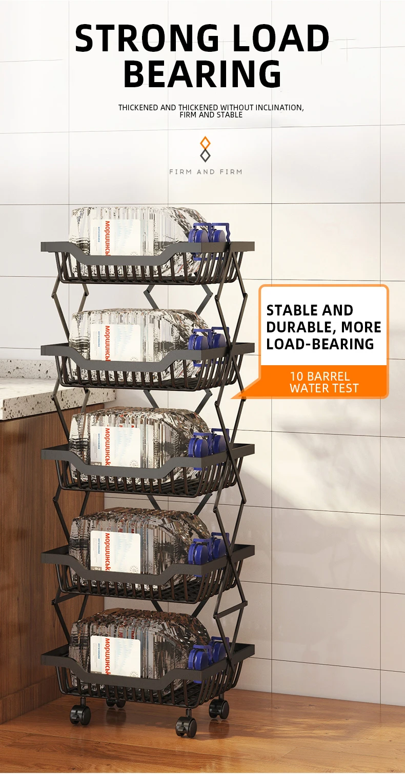 2022 New Household Kitchen Supplies Storage Rack Multi Floor Kitchen