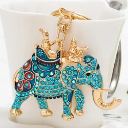 Thailand Style Rhinestone Elephant Key Chain EASYA
