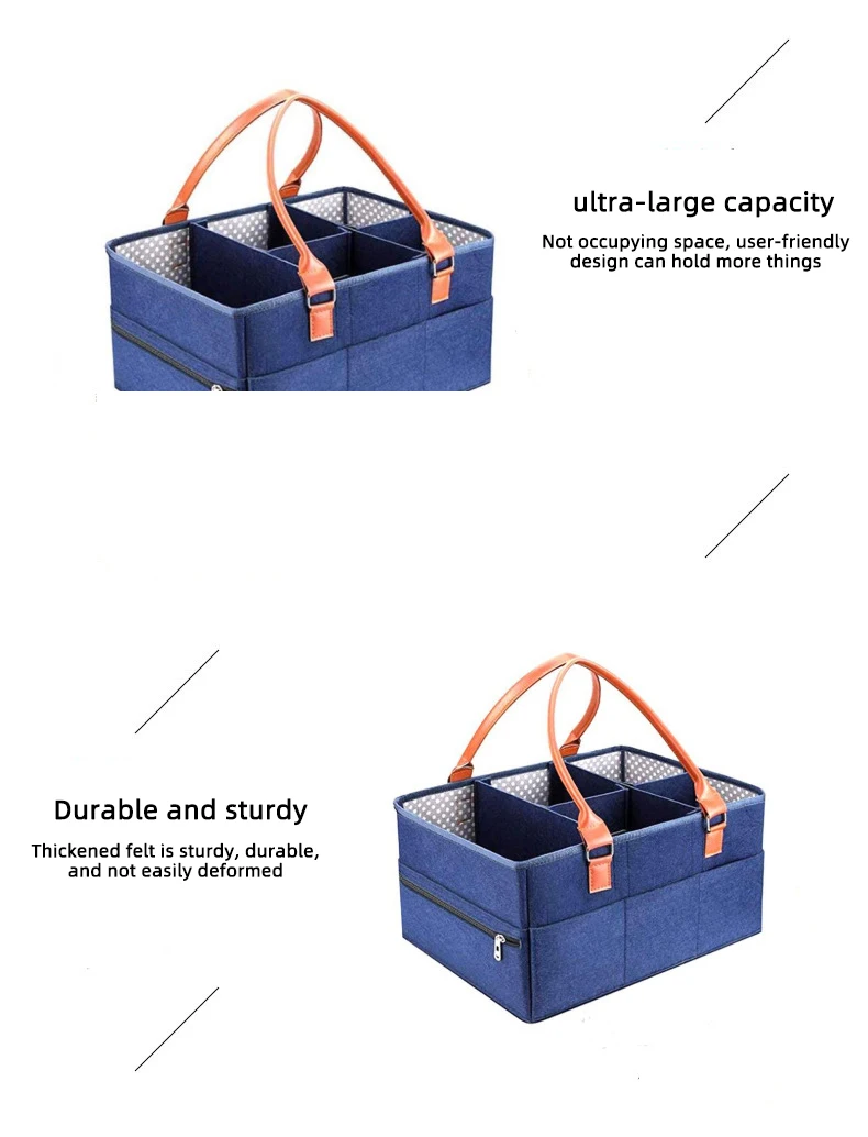 Baby Diaper Caddy Organizer Customized Design Felt Storage Bag Diaper