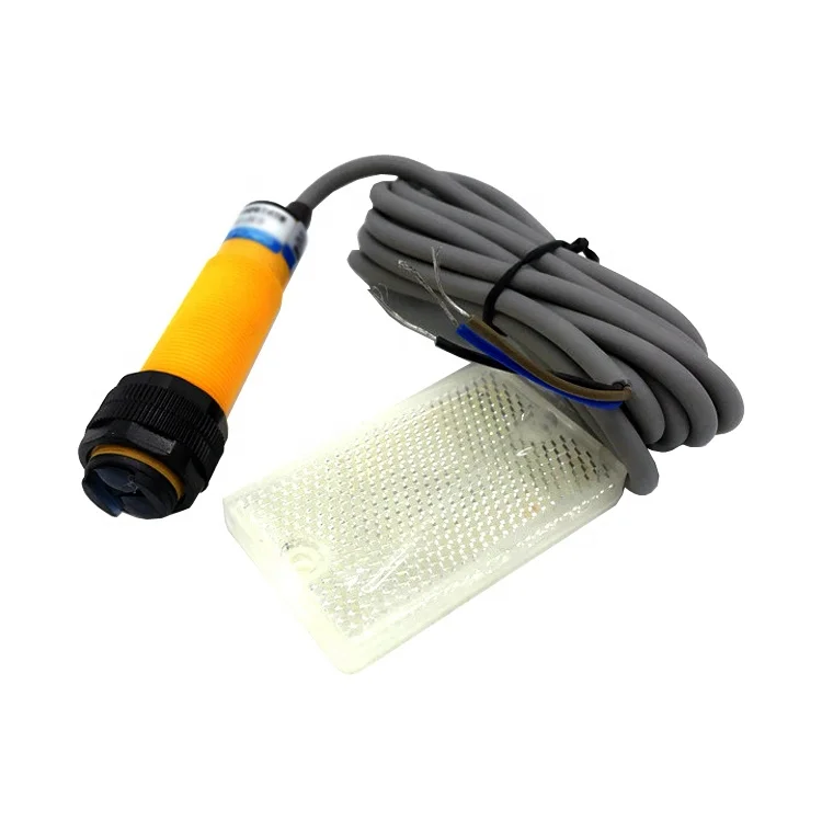 Reflektierender Lichtschrankenschalter, Fotozelle, NPN-Ausgang, E3F-R2NK, E3F-R2N1, Reflexlichtschrankensensor, DC12–24 V, max. 2 m