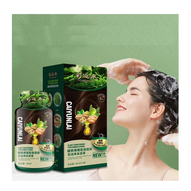 New Design Lasting Charming Multiple Natural Herbal Bubble Hair Color Cream Black Hair Dyes Shampoo