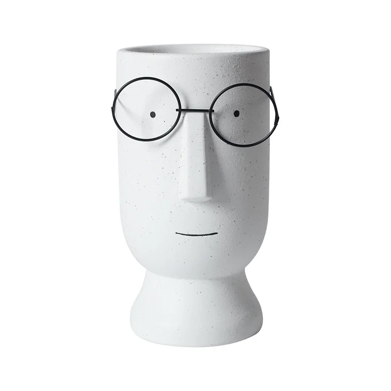 New Coming Face Vase White Color Nordic Style Flower Vases For Home