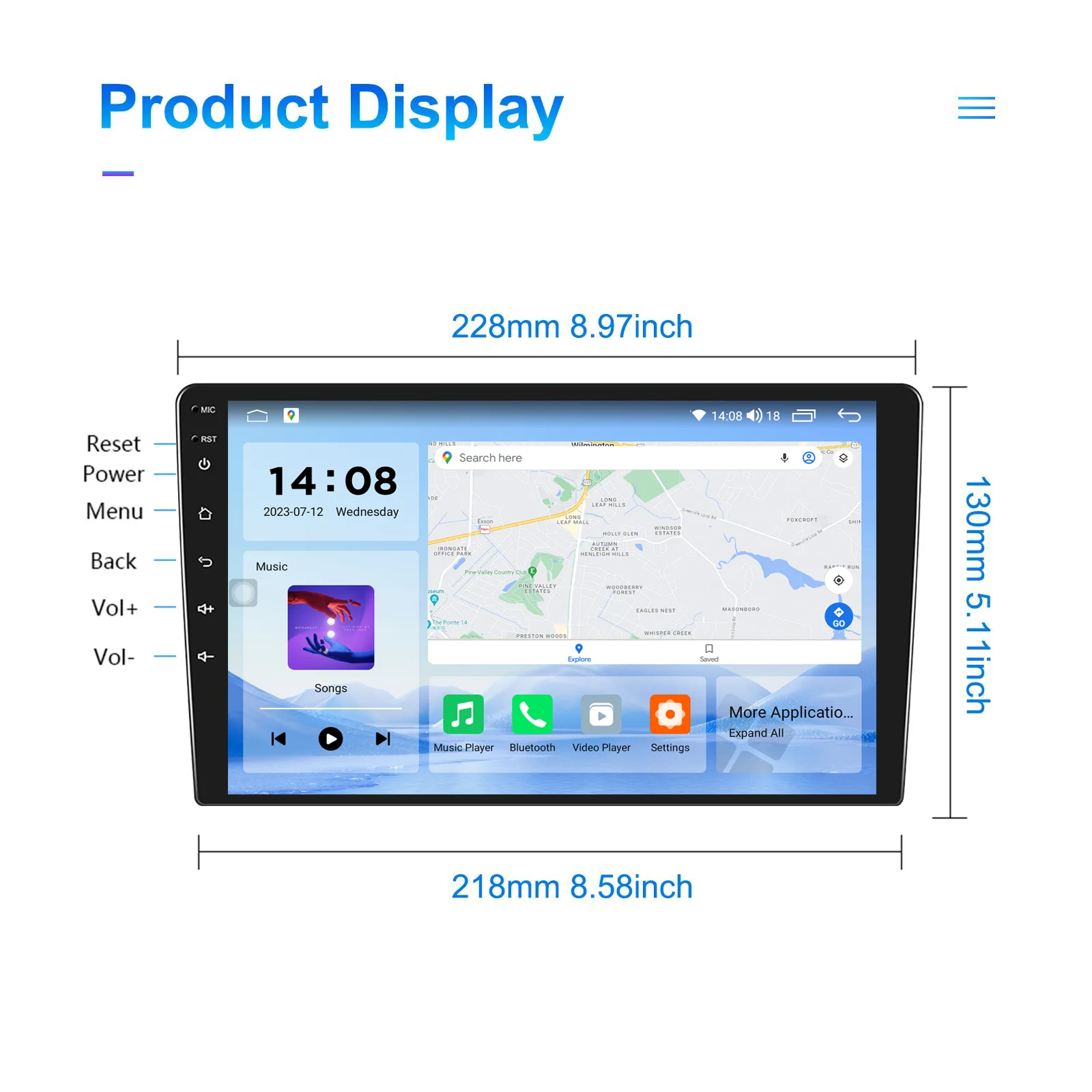 ANDROID - tsth TS10 FYT7862 2 Din Android 12 8+128GB QLED Car Video 7862