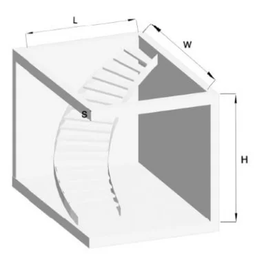 DB Curved Stairs with Wrought Iron Railing Wooden Tread Customized Color for House factory